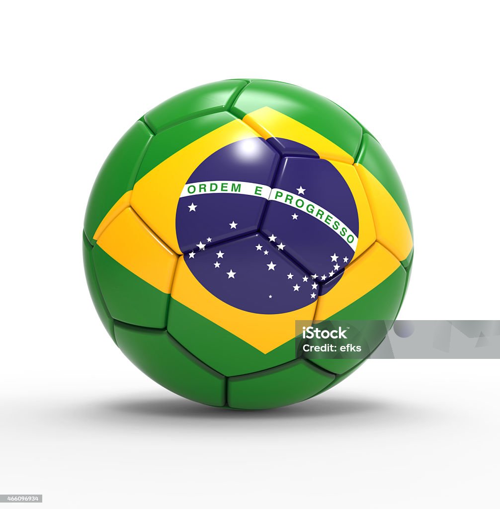 3d soccer ball with brazil flag Soccer concept 2014 Stock Photo