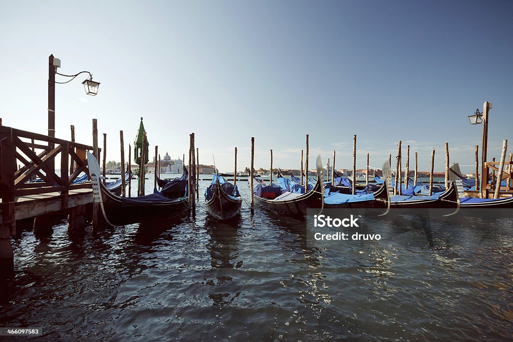 Gôndolas em Veneza - Foto de stock de Azul royalty-free