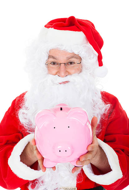 istock Portrait of santa shouting in megaphone 466098109