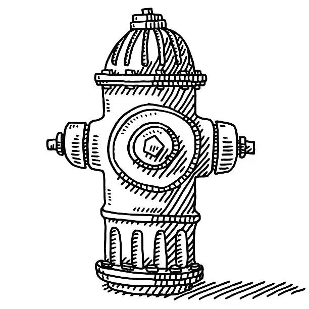 Vector illustration of Fire Hydrant Drawing