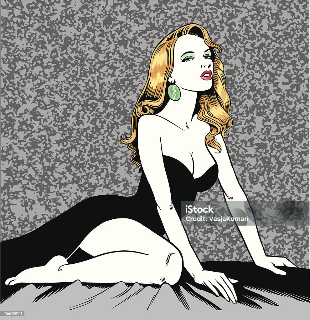 Hermosa mujer posando - arte vectorial de Mujer fatal libre de derechos