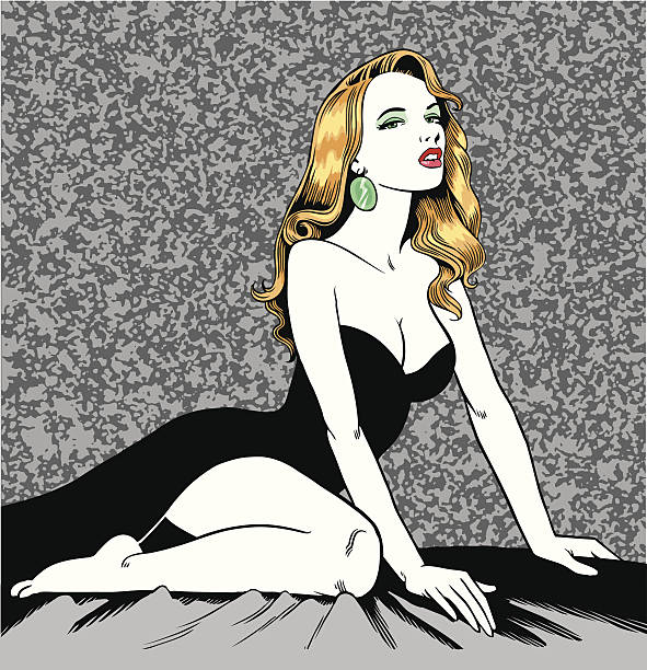 ilustraciones, imágenes clip art, dibujos animados e iconos de stock de hermosa mujer posando - femme fatale