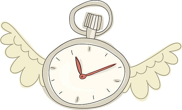 ilustraciones, imágenes clip art, dibujos animados e iconos de stock de el tiempo vuela garabato - time flies