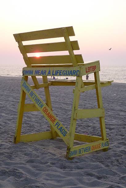 istock Lifeguard Chair at Sunrise 466101018