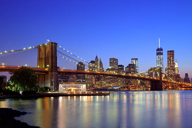 istock Panoramic Sunset view of Brooklyn Bridge, Manhattan 466101562