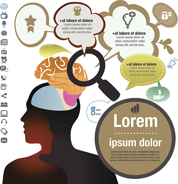 bildbanksillustrationer, clip art samt tecknat material och ikoner med searching - brain magnifying