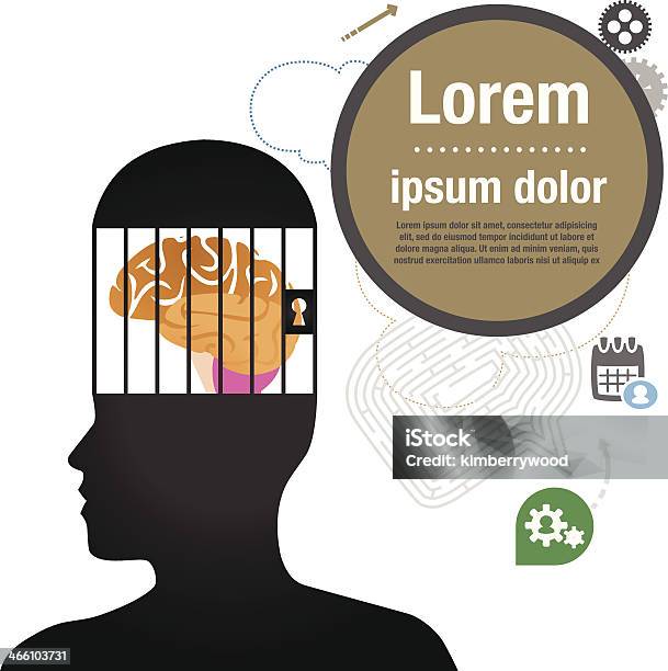 Ilustración de Cerebro En Jaula y más Vectores Libres de Derechos de Parte de - Parte de, Percepción sensorial, Personas