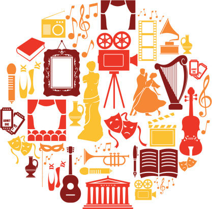 A set of culture and entertainment themed icons. See below for more leisure images.