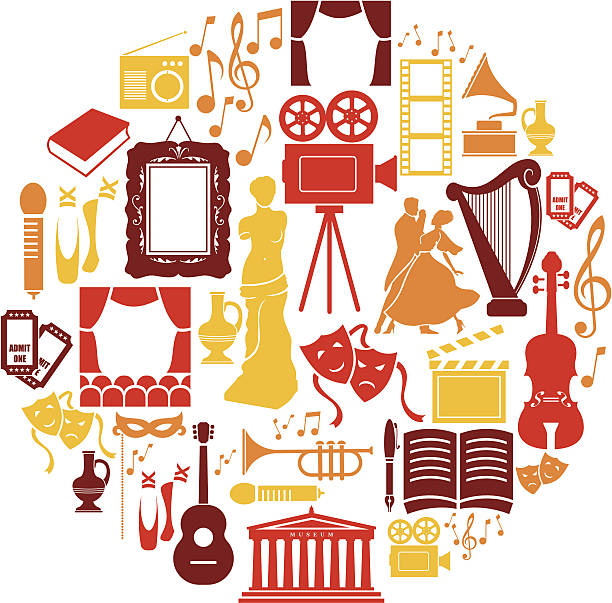 Entertainment and Culture Icon Set A set of culture and entertainment themed icons. See below for more leisure images. music culture stock illustrations