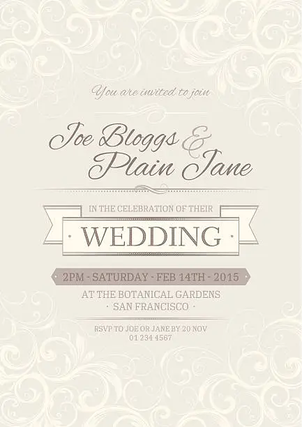 Vector illustration of Wedding invitation