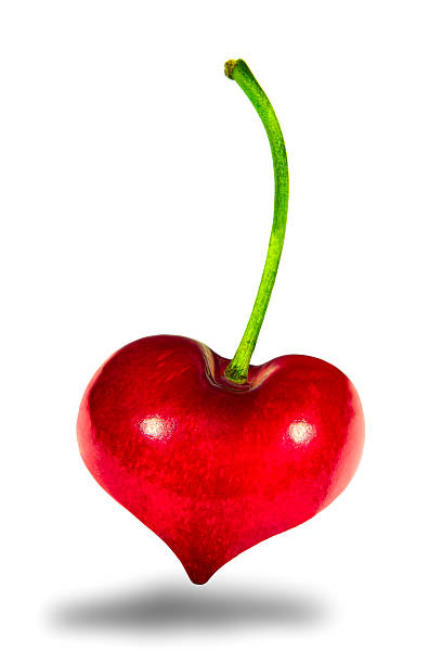 red heart with cherry fruit - valentine's themes - cherry valentine 個照片及圖片檔
