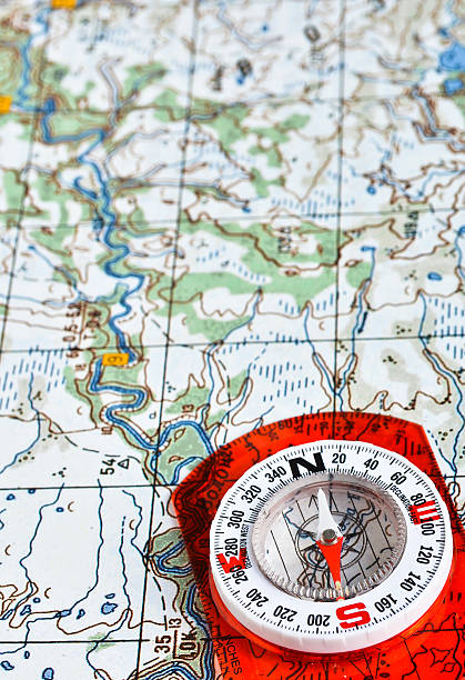 istock Travel compass and map symbols adventures. 466105134