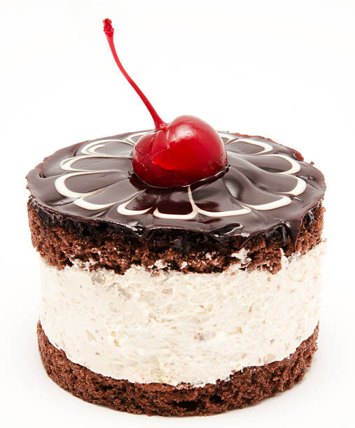 istock Chocolate cake with cherry on the top 466105595
