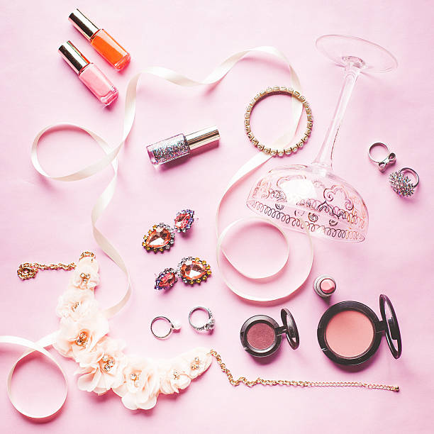 Pink women accessories and make-up