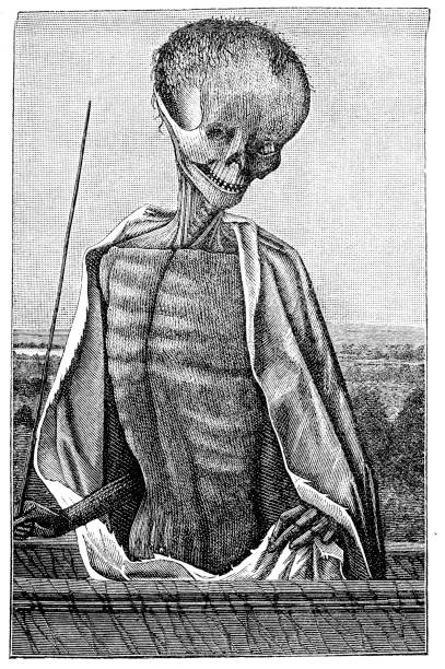Doctor Death Doctor Death, from a Book of Hours, 16th Century medieval illustrations stock illustrations