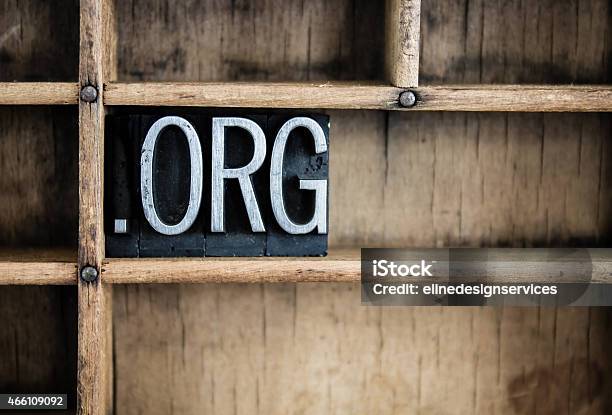 Dot Org Concept Metal Letterpress Word In Drawer Stock Photo - Download Image Now - Non-Profit Organization, .org, 2015