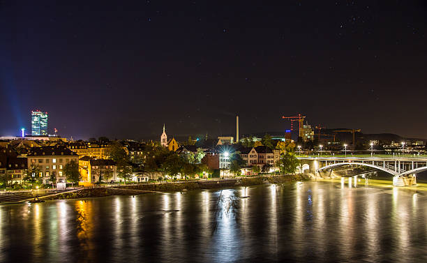 istock Night view of Basel over Rhine - Switzerland 466109918
