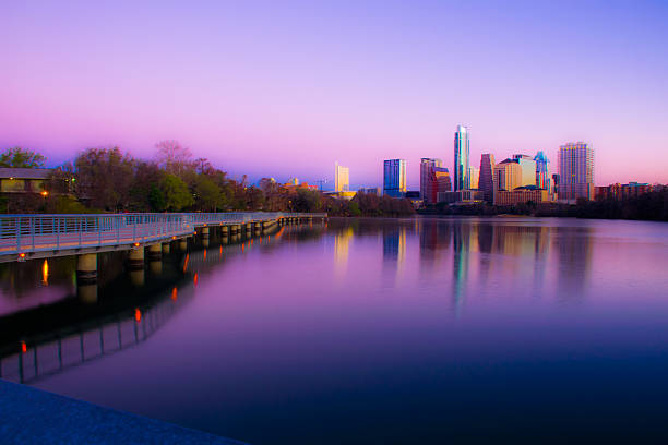 istock Austin Texas Skyline Glowing Dream Effect Cityscape 466110528