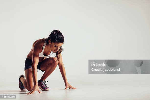 Healthy Young Woman Preparing For A Run Stock Photo - Download Image Now - Running, Cut Out, Women