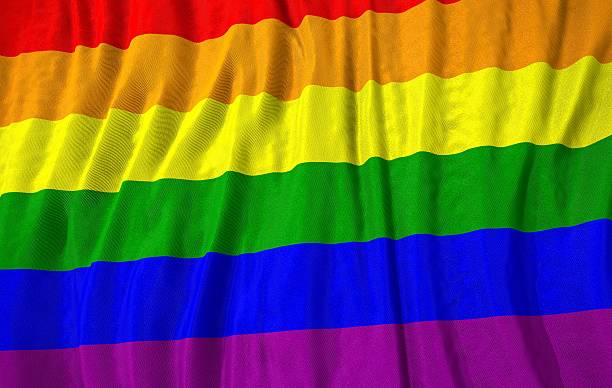 istock Gay flag 3D illustration 466112896