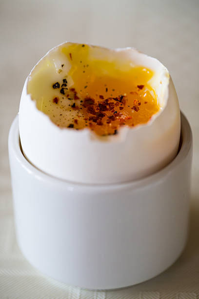 Hot boiled egg with papper