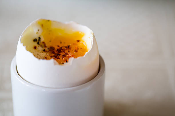 Hot boiled egg with papper