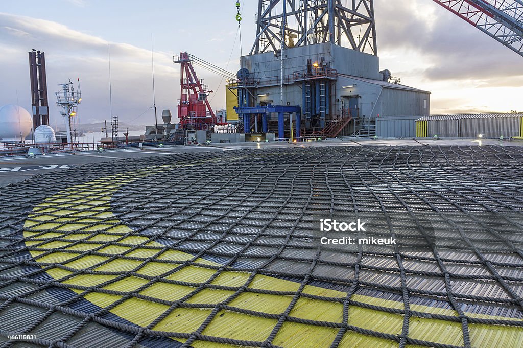 oil rig-Plattform helideck und Struktur - Lizenzfrei Arbeitsstätten Stock-Foto
