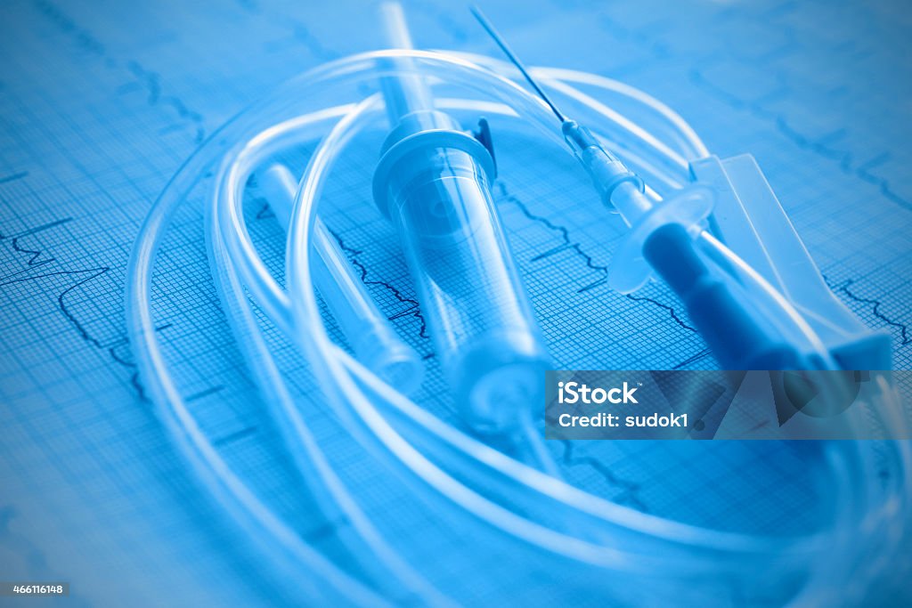 Medical plastic intravenous system Catheter Stock Photo