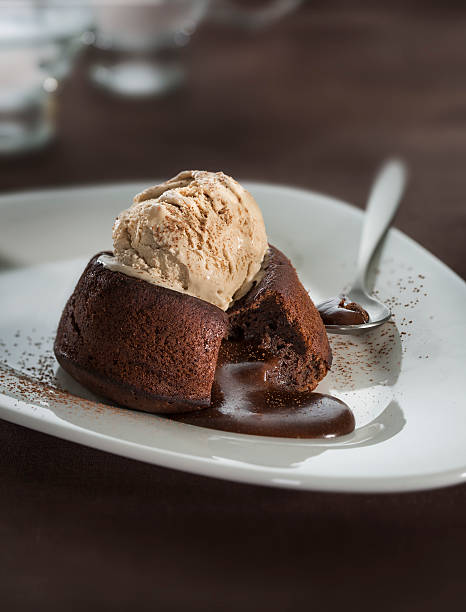 istock Chocolate fondant lava cake 466116150