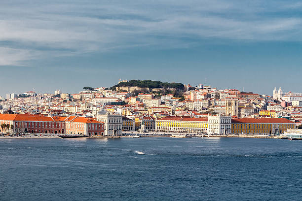 istock Panoramic view of Lisbon seaside town on sunny day 466116496