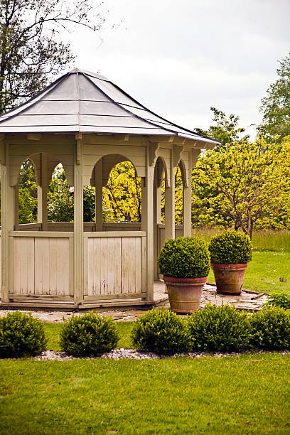 istock Classic Ornate White Lattice Wood 466117326