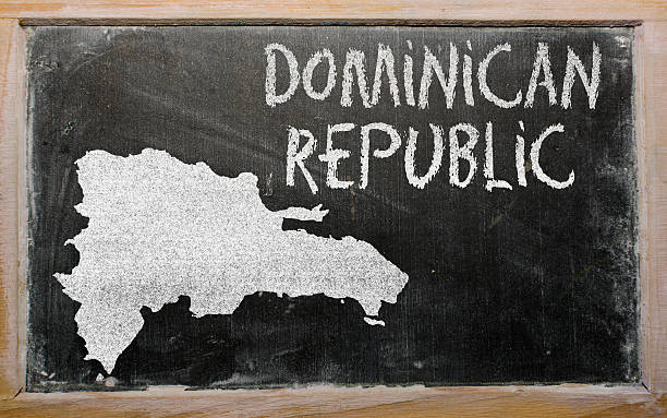 istock outline map of dominican on blackboard 466121234