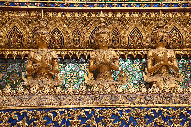 grand palace, bangkok, thailandia - wat thailand demon tourism foto e immagini stock