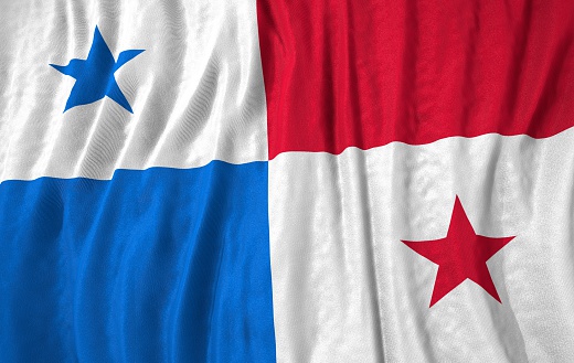 Panama corrugated flag 3d illustration