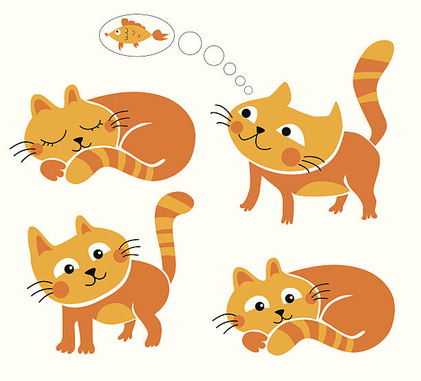 REd cat vector art illustration