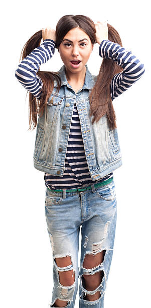 istock European girl (isolated on white) 466130208