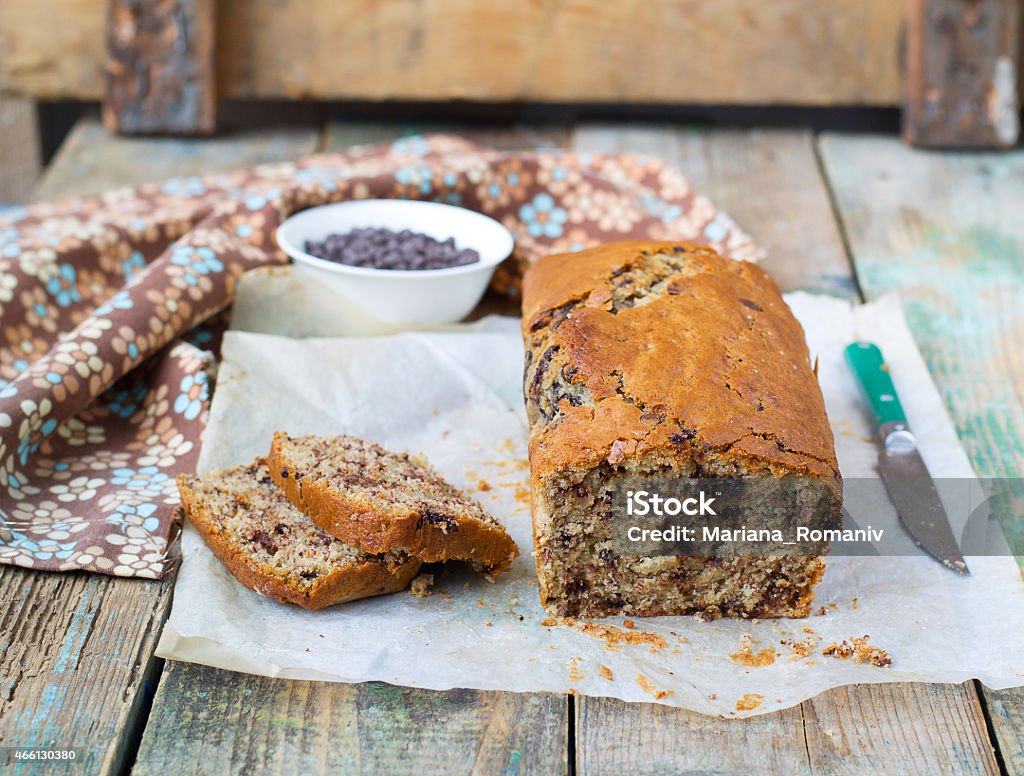 banana bread with chocolate 2015 Stock Photo