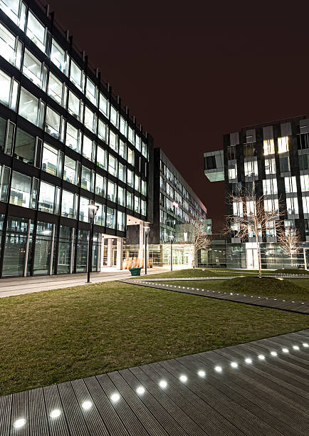 istock Modern business center in Warsaw at night. 466130438