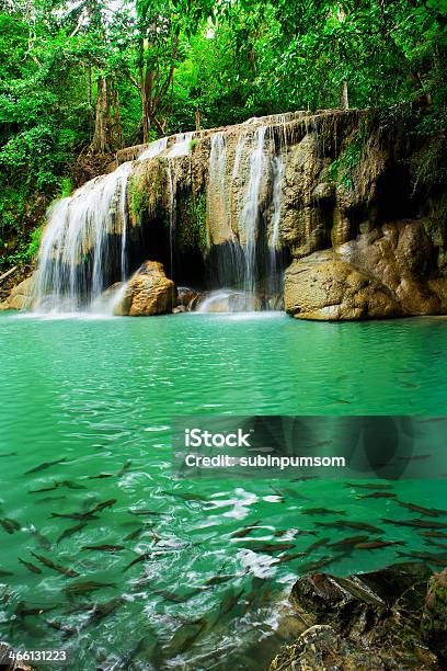 Cascata No Parque Nacional De Erawan Nível 2 Kanchanaburi - Fotografias de stock e mais imagens de Ao Ar Livre