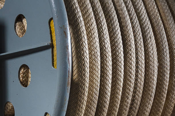 Coil of rope on Battleship Wisconsin (BB-64) in Norfolk Harbor, Virginia