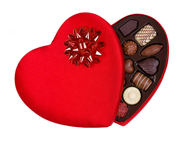 istock Valentine Heart Shaped Candy Box with Red Bow 466132629