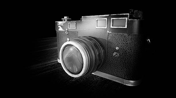 istock Old Vintage Photo Camera on Black Background 466136872