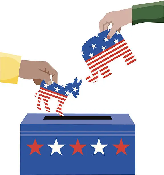 Vector illustration of Partys Vote Box C