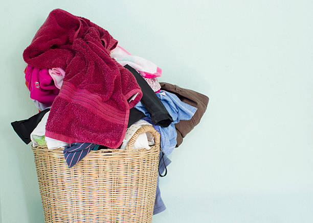 istock washing fabric in the basket 466138622