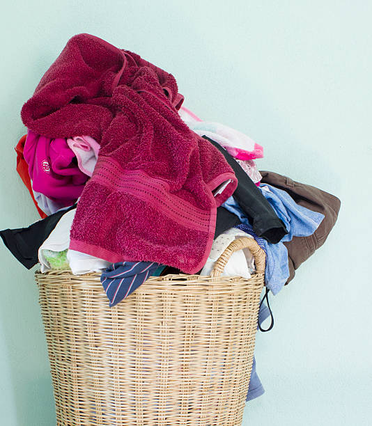 istock washing fabric in the basket 466138626