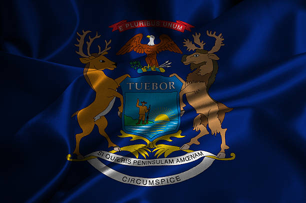 Michigan flag stock photo