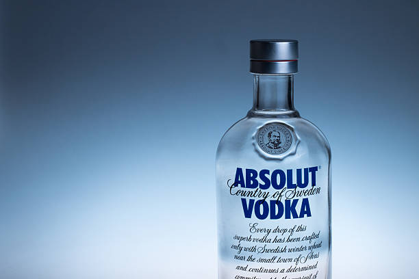 Bottle of Swedish vodka Absolut. stock photo