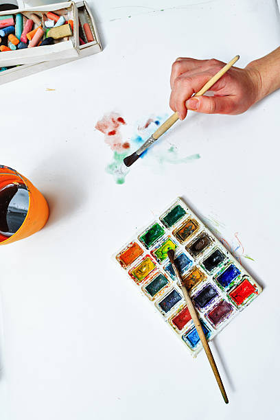 istock Artist's hand draw watercolor 466143660