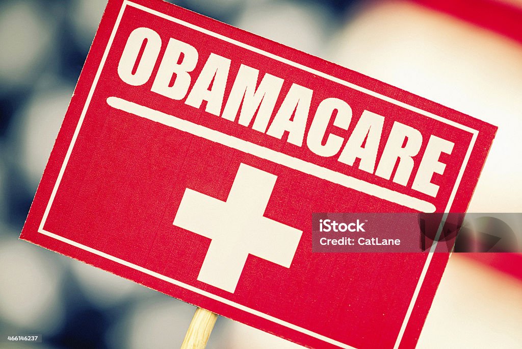 American Healthcare opcje: ObamaCare - Zbiór zdjęć royalty-free (Amerykańska flaga)