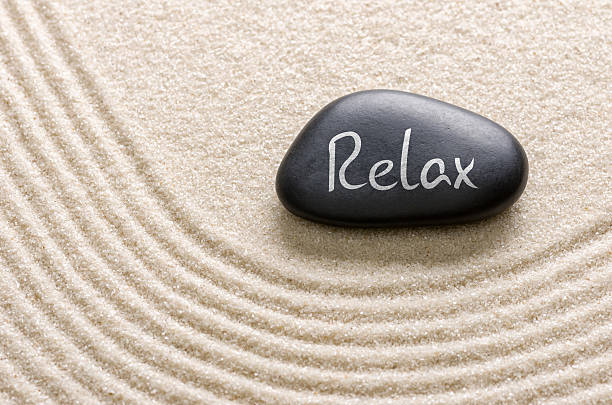 istock Black stone with the inscription Relax 466146454
